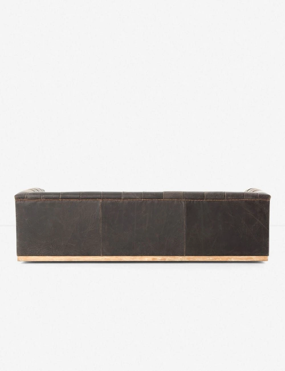 Afia Leather Sofa, Distressed Black - Image 4