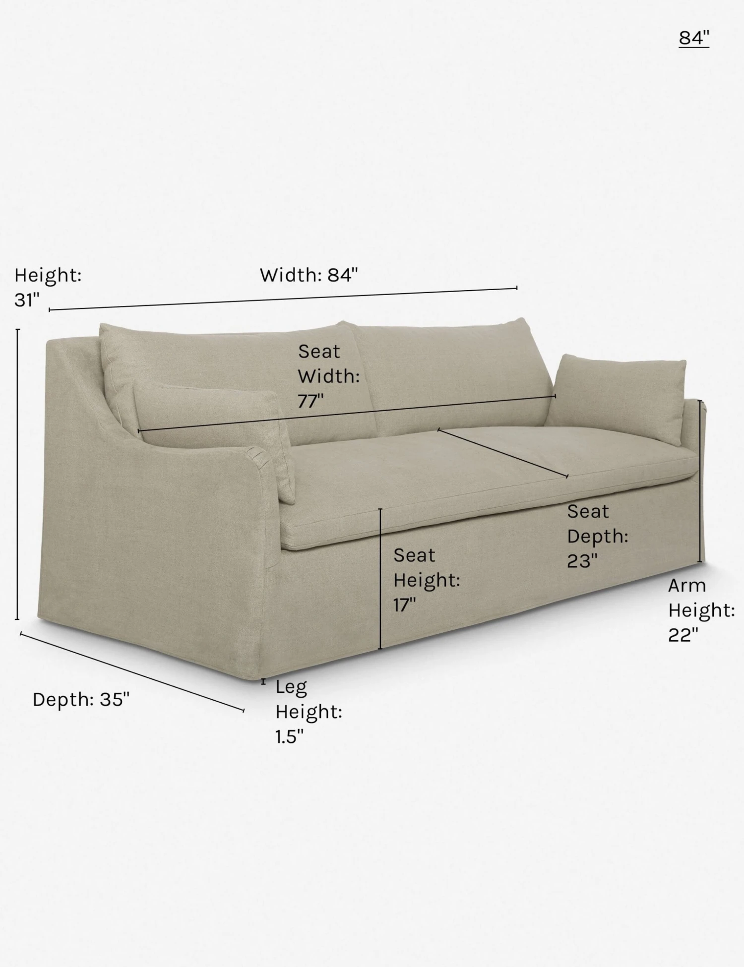 Portola Slipcover Sofa - Image 18