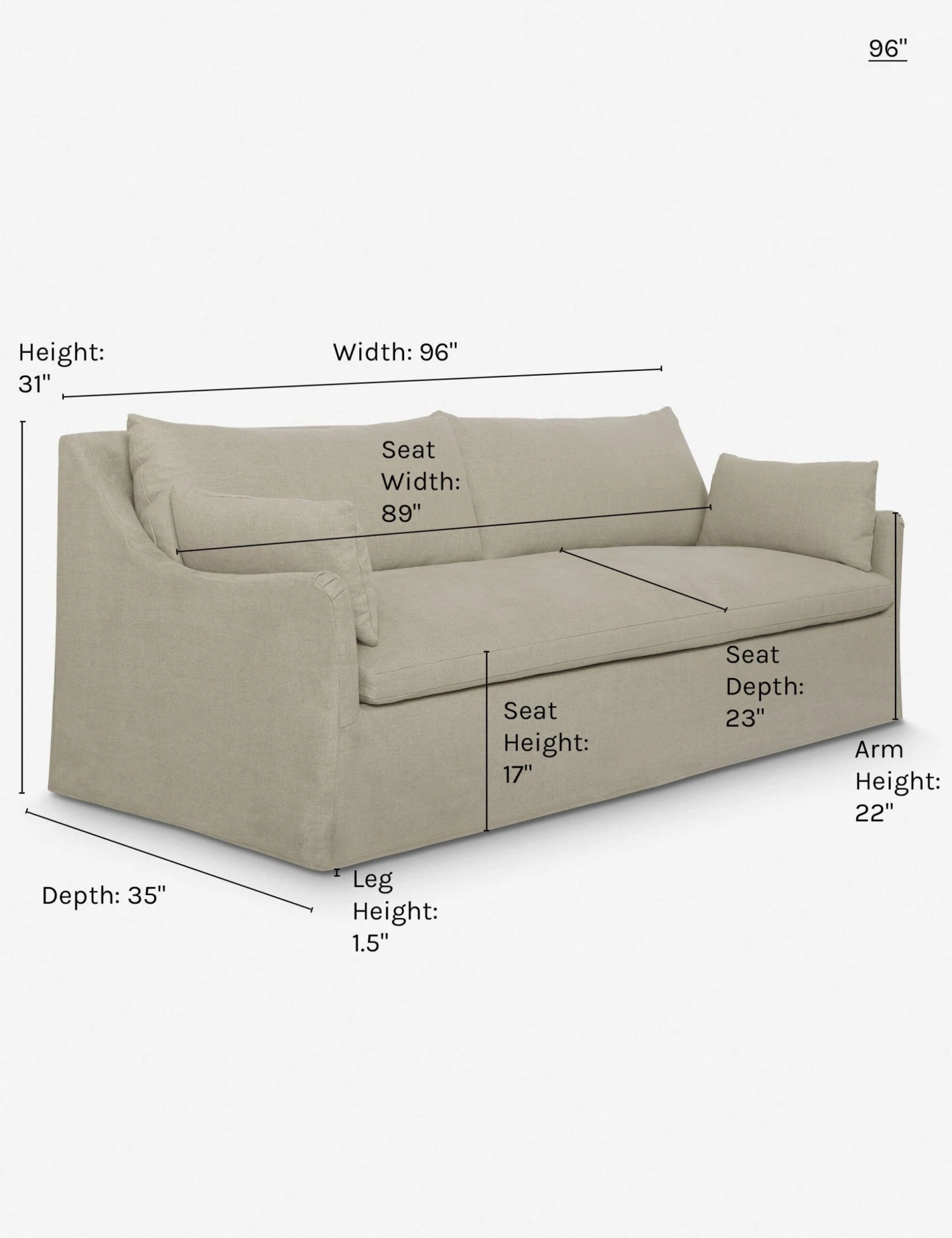 Portola Slipcover Sofa - Image 19